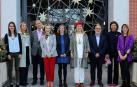Ane Miren Sagardia; Sara Pasalodos; Ángel Alonso; Izaskun Goñi; Maite Mendioroz; Santos Induráin; Juan Cruz Cigudosa; Mª José Oraa; y Mónica Arasanz durante la jornada de Medicina Genómica.