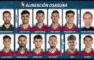Alineación de Osasuna contra el Espanyol
