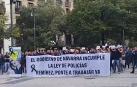 Protesta de los policías forales, este jueves, ante el Parlamento