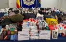 Productos textiles y cosméticos incautados por la Policía Nacional