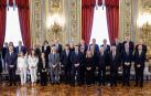 La líder de Hermanos de Italia, Giorgia Meloni, nueva primera ministra del país, y su equipo de gobierno