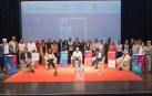 El alcalde de Milagro, José Ignacio Pardo, y el consejero Bernardo Ciriza, sentados en el centro de la imagen y rodeados del resto de participantes en ‘Impulsar Navarra’