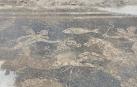 Uno de los mosaicos hallados en el yacimiento de El Forau de la Tuta, en Artieda (Aragón)