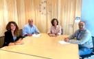 Eva Itoiz (gerente de UCAN), José Mª Martínez (presidente de UCAN), Itziar Gómez (consejera de Desarrollo Rural y Medio Ambiente) y el director general de Desarrollo Rural, Fernando Santafé