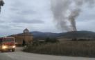 Vídeo del incendio en el pinar entre Enériz y Muruzábal desde la ermita de Eunate