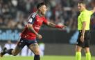 El Chimy Ávila celebra uno de sus goles en Vigo