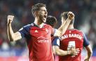 David García celebra el 1-0