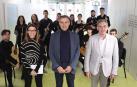 Ignacio Catalán (director de Enseñanzas Artísticas), Julio Escauriza (director del Conservatorio Superior de Música de Navarra), Clara Rico (jefa de Estudios del CSMN) y alumnado del CSMN encargado de poner música al acto de apertura
