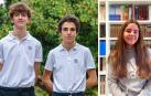 Luis Larriú y Juan Nasarre, ambos del Colegio Irabia-Izaga, y Beatriz Bernarte, del Colegio Nuestra Señora del Huerto