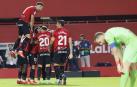 Los jugadores del Mallorca celebran el gol ante el Atlético de Madrid