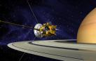 Una recreación artística de la sonda Cassini Huygens en Saturno