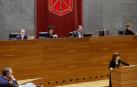 La portavoz de NA+, María Jesús Valdemoros, durante su intervención en el pleno de este jueves