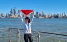 La navarra Nuria Elío Aldunate, durante su participación en la maratón de Nueva York.