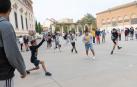 Instante de un partido de futbito de los ‘Recreos Deportivos’ del Colegio Jesuitas Tudela