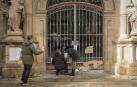 Acción para concienciar sobre la situación de las personas sin hogar en Pamplona