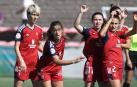 Josune Urdániz, Mar Torras, Aitana Zumarraga, Irati Urruzola y María González, en el partido de este domingo