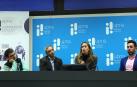 Desde la izda.:Tomás Goicoa (Inamat2); Fermín Mallor (ISC); Almudena Moreno (I-Communitas); y Sergio García Magariño (I-Communitas), cuatro de los investigadores que presentaron sus trabajos en el primer bloque de la jornada, celebrada en el edificio Jerónimo de Ayanz de la Universidad Pública de Navarra.