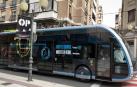 Uno de los autobuses eléctricos del nuevo servicio de transporte urbano de Tudela