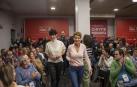 Elma Saiz y María Chivite a su llegada al Comité Regional del PSN