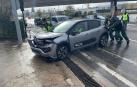 Imagen del vehículo que ha chocado con un taxi este martes en Pamplona