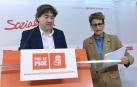El secretario general del Partido Socialista de Euskadi-Euskadiko Ezkerra (PSE-EE), Eneko Andueza, y la secretaria general del Partido Socialista Navarro (PSN) y presidenta de Navarra, María Chivite