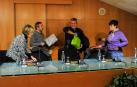 Soco Ojer, Jesús Arrizubieta, Ignacio Moros y Goizeder Juango minutos antes del pleno