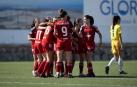 Las jugadores, celebrando uno de los tantos