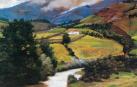 Paisaje de Baztan con brumas. Óleo sobre lienzo