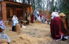 Adoración de los Reyes al Niño Jesús en el último Belén Viviente de Cortes celebrado de 2019