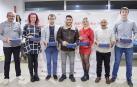 Andrés Sanzol, María Vallejo, Ander Carrascón,  Aintzane Gorria, Ibai Gracia, Pedro Gracia y Aimar Alzón, este jueves en Burlada