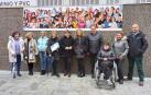 Algunos de los comerciantes retratados en el mural quisieron formar parte de la presentación oficial