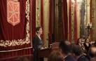 La Presidenta de Navarra, María Chivite, durante su intervención.