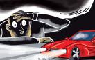 Ilustración de un hombre y un coche