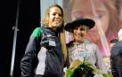 Maitane Melero y Sagrario Izquierdo, en el homenaje dedicado a la atleta que más veces ha ganado la San Silvestre de Pamplona