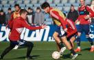 Diego Moreno y Abde durante el entrenamiento en Tajonar