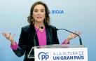 La secretaria general del PP, Cuca Gamarra, participa en un acto público para apoyar al candidato del PP a la Alcaldía de Logroño, Conrado Escobar, este martes en el Ayuntamiento de Logroño