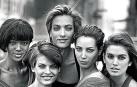 otografía cedida donde se aprecia las modelos de, izquierda a derecha, Naomi Campbell, Linda Evangelista, Tatjana Patitz, Christy Turlington y Cindy Crawford, en Nueva York en 1990