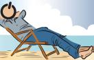 Ilustración de un hombre tumbado en una hamaca