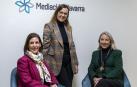 De izda a dcha: Amaya Sanz Oricáin (abogada), Maite Ruiz Aquerreta (psicóloga) y Elena Sarasa Villaverde (abogada), socias fundadoras de la empresa Mediación Navarra, la semana pasada en uno de sus despachos de Pamplona. Mediación Navarra organiza la ‘V Semana Europea de la Mediación’