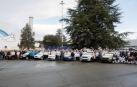 El coche 9 millones de Volkswagen Navarra, un Taigo, junto con los otros modelos Volkswagen fabricados en Landaben en la zona de oficinas