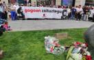 Un acto anterior de la plataforma Sanfermines 78 Gogoan en homenaje a Germán Rodríguez en el aniversario de su muerte por disparios de la policía