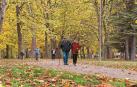 Paseantes en el parque de los Llanos próxima a los columpios junto a los cines que ampliaría su espacio