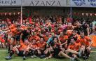 La plantilla del San Andrés celebrando el final de la pasada temporada donde se quedaron a las puertas del ascenso.