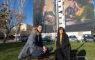 Los tudelanos Sergio Orta Arnedo y Rosalía Saso Sánchez, ante el mural