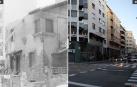 El chalet del doctor Cifrián, a la izquierda, y el edificio de viviendas que hace esquina con la calle Navarro Villoslada en la actualidad, a la derecha