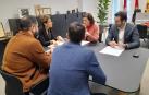 Una imagen del encuentro de este viernes entre la presidenta del Gobierno de Navarra y secretaria general del PSN, María Chivite, y la portavoz del Grupo Socialista en el Senado, Eva Granados