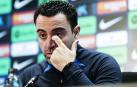 El técnico del F:C. Barcelona, Xavi Hernández, en una rueda de prensa anterior.