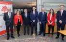 De izquierda a derecha, José Antonio Arrieta (ARPA), Marisa Sanz (gerente de ADEFAN), Francisco Esparza (ADEFAN), el rector Ramón Gonzalo, Juan Francisco Corona (IEF), Lucía Garcés (directora de la Cátedra de Empresa Familiar) y Pablo Cámara (SONAGAR)