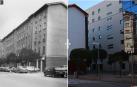 A la izquierda, el inmueble, con 24 viviendas, al principio de la calle Monasterio de Irache. A la derecha, el actual Palacio de Justicia de Navarra.