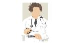 Ilustración de un médico con material de peluquero